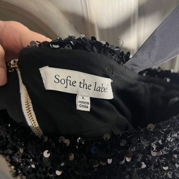 Sofie The Label She’s Classy Houndstooth Printed Tweed Sequin Mini Dress Party - Picture 10 of 13